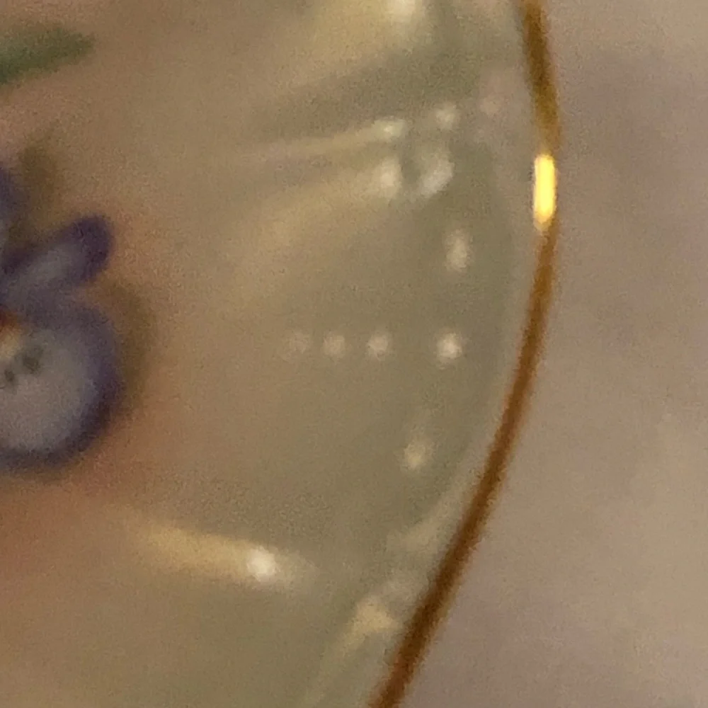 Vintage Hand-Painted Violet Floral Porcelain Handle Nappy/Trinket Dish